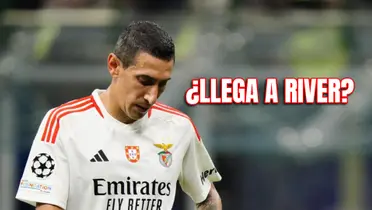 Ángel Di María, con la camiseta de Benfica.