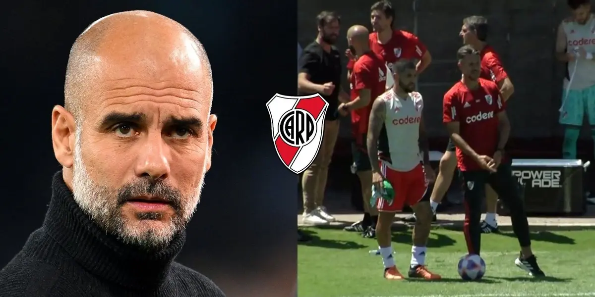 El entrenador del Millonario se quedó hablando con el jugador tras el amistoso con Racing de Montevideo