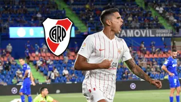 Erik Lamela con la camiseta de Sevilla.