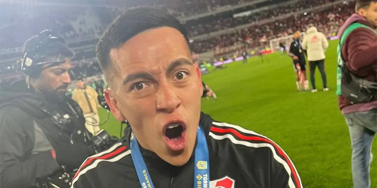 Esequiel Barco festejando título en River