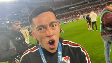 Esequiel Barco festejando título en River