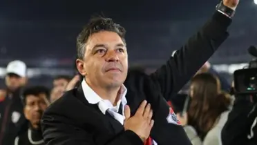 Marcelo Gallardo agradeciendo a la gente de River la ovación