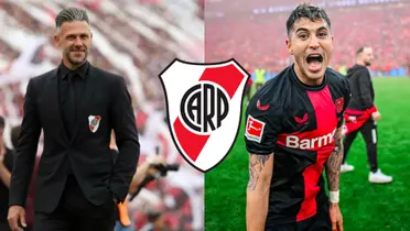 Martín Demichelis sonriente en River y Exequiel Palacios festejando en Alemania